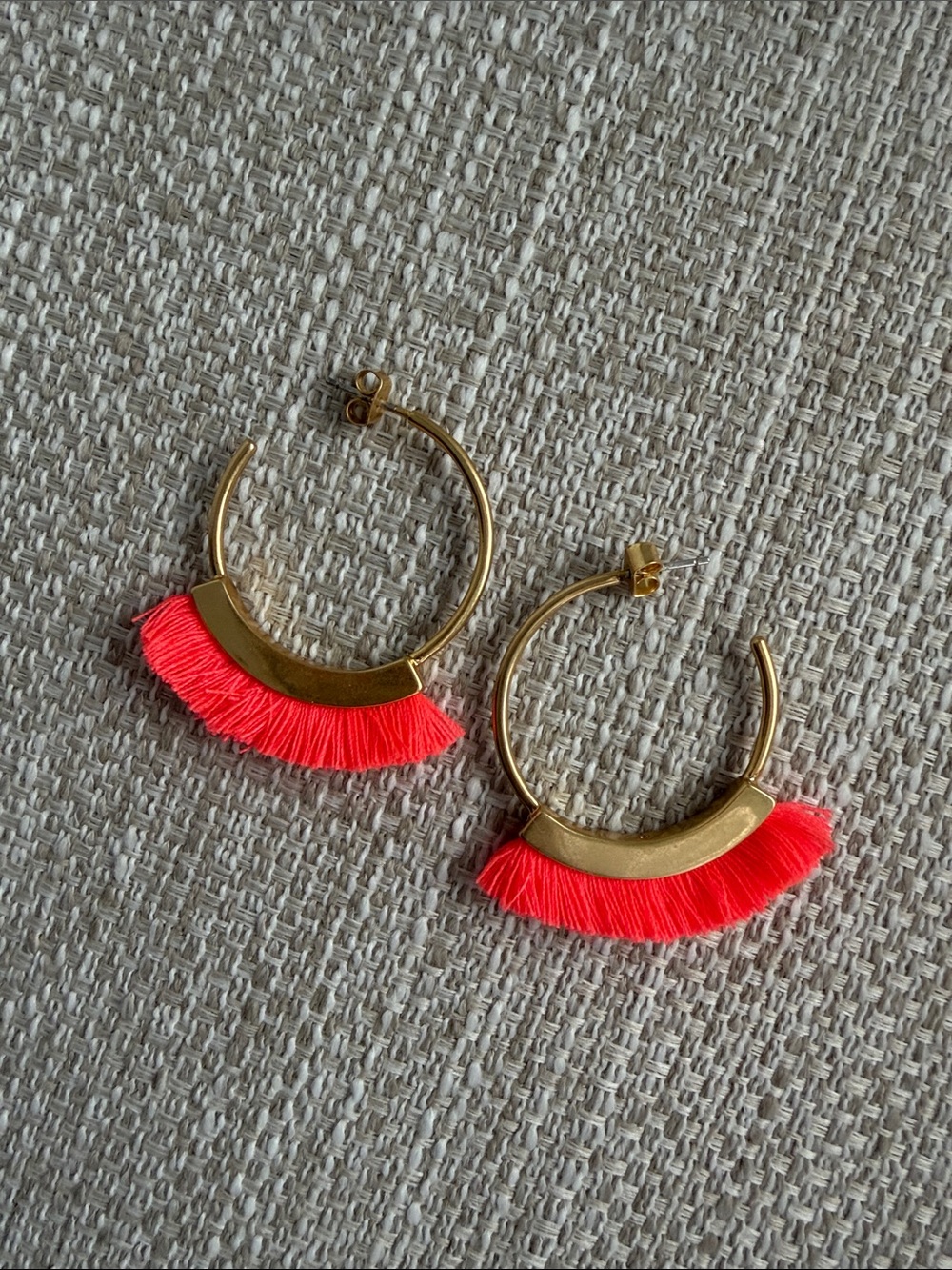 J. Crew fringe hoop earrings